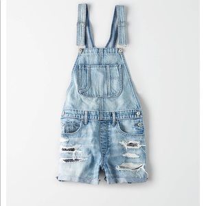 American Eagle Tomgirl Denim Short Overall